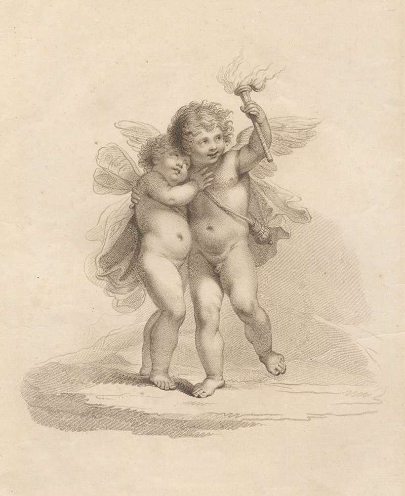 Cupid and Psyche by Франческо Бартолоззи, 1789 — digital art print download