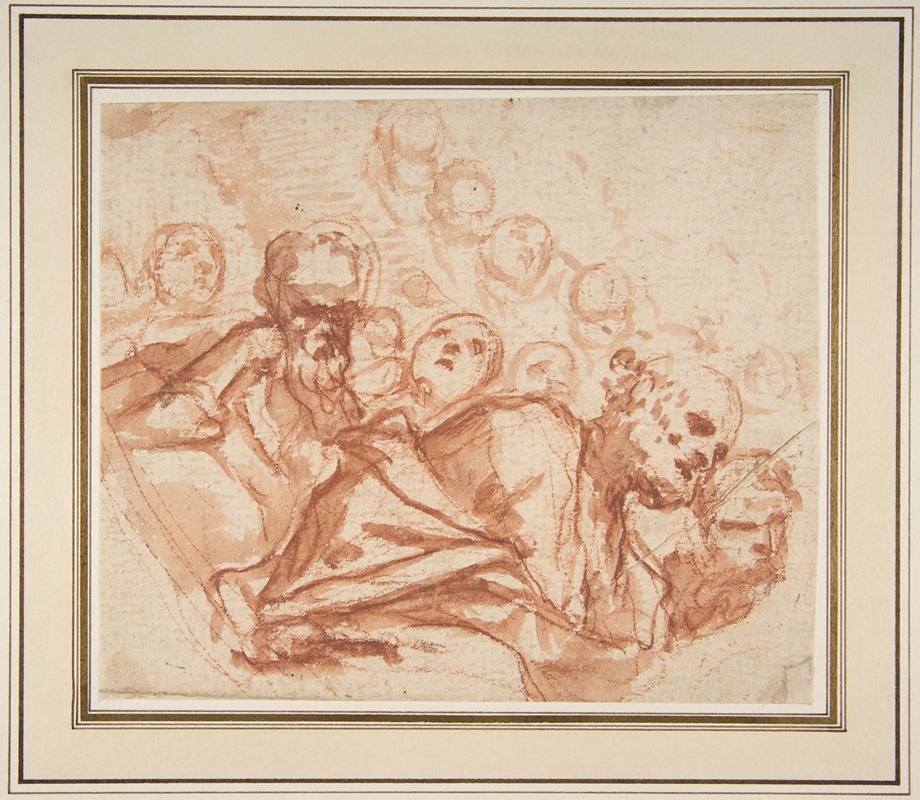 A Group of Saints and Angels — Mattia Preti