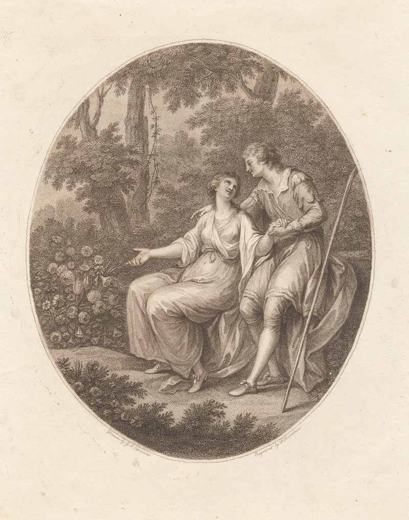 Alcander and Nerina by Giovanni Battista Cipriani, 1784 — digital art print download