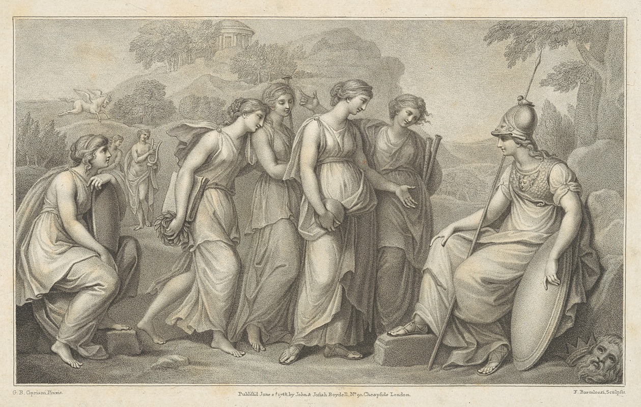 Minerva And The Muses by Джованни Баттиста Чиприани, 1788 — digital art print download
