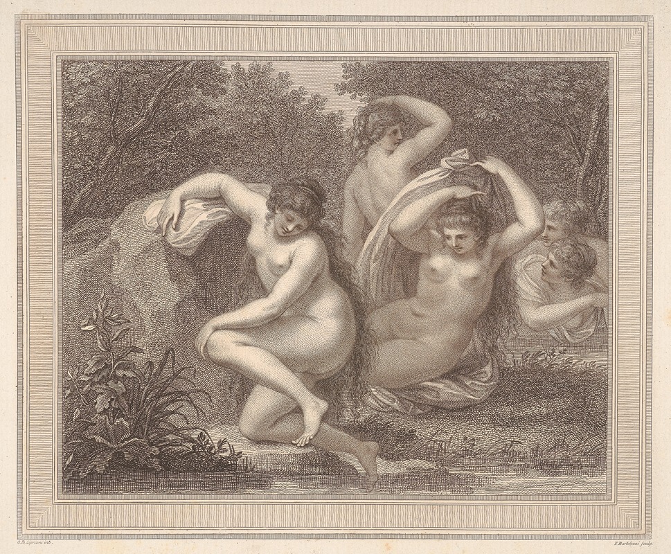 Nymphs And Diana Bathing by Джованни Баттиста Чиприани, 1787 — digital art print download