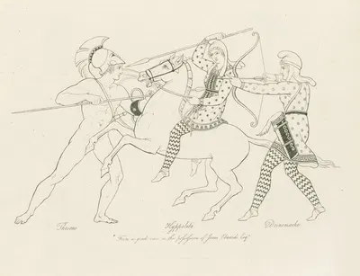 Theseus, ; Hyppolita ; Deinomache by Henry Moses, 1812 — digital art print download