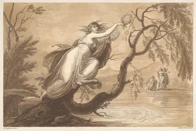 Ophelia vide Hamlet, Act 4, Scene VII by Генри Трешем, 1794 — digital art print download