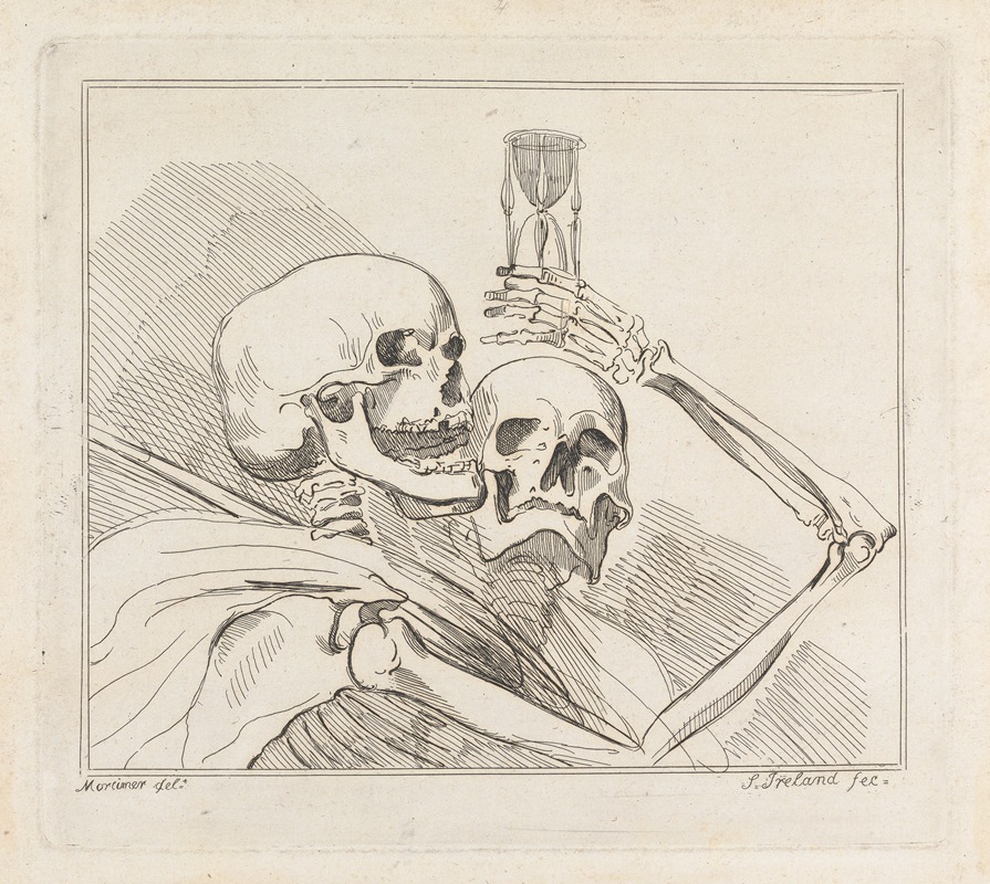 Skeletons with an Hour Glass by Джон Гамильтон Мортимер — digital art print download