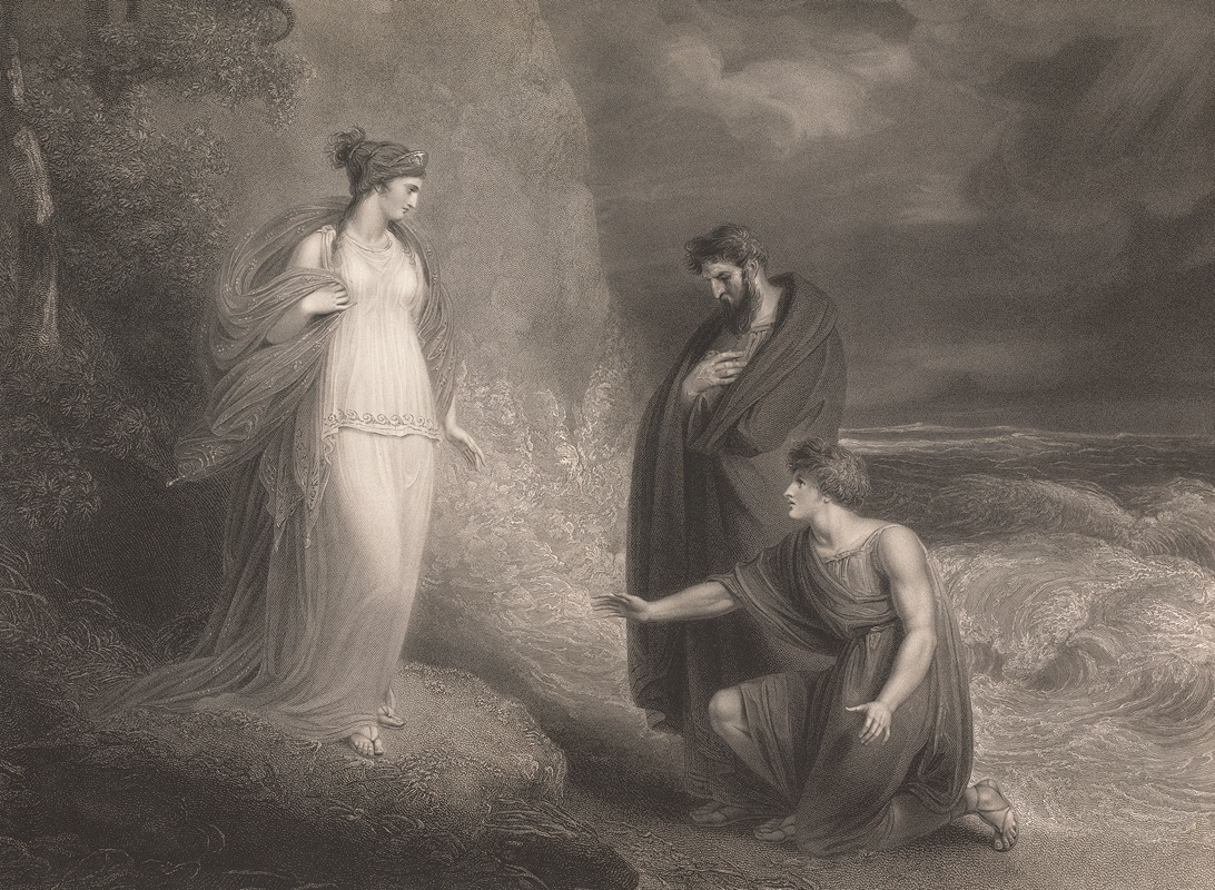 Telemachus and Mentor Discovered by Calypso by Ричард Уэстолл, 1810 — digital art print download
