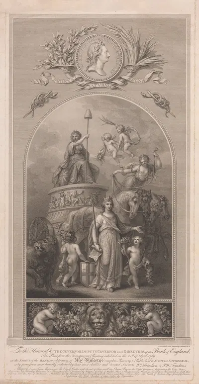 The Transparency Picture at the Bank of England by William Hamilton, 1790 — digital art print download
