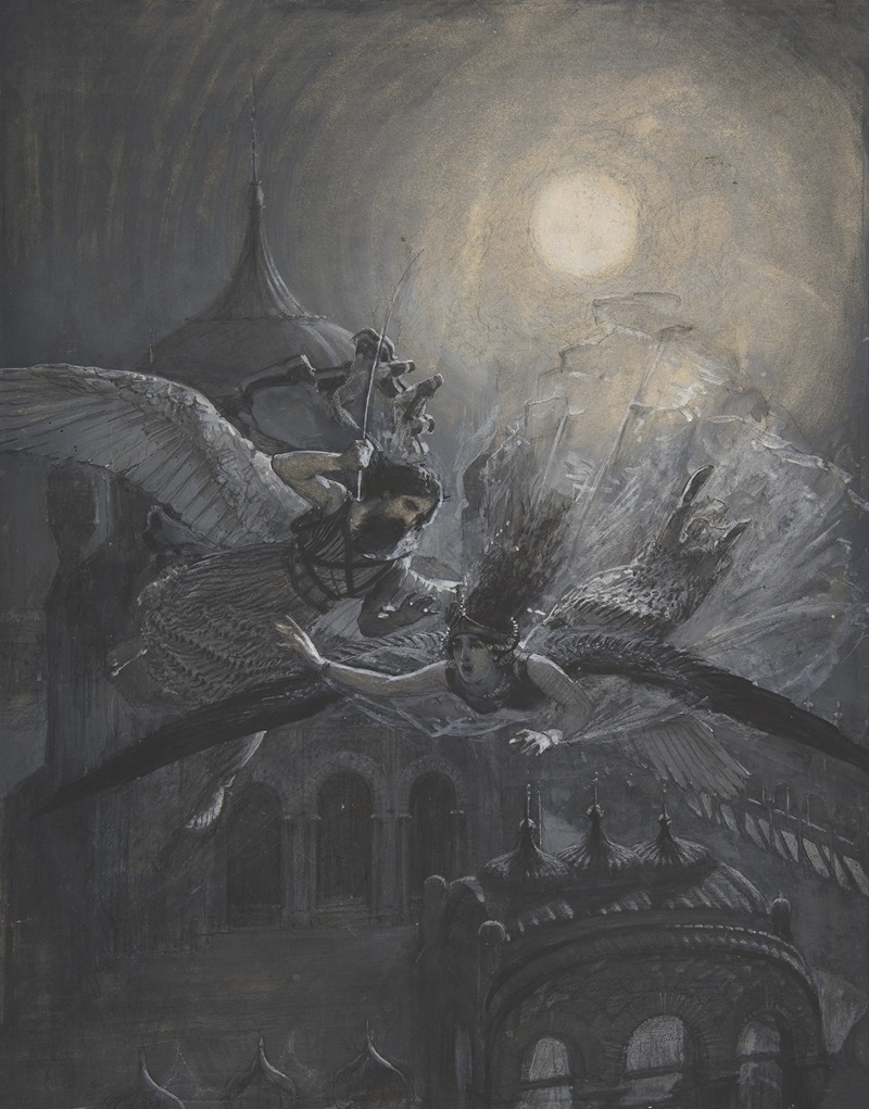 Angel Scourging a Harpy by Аноним — digital art print download