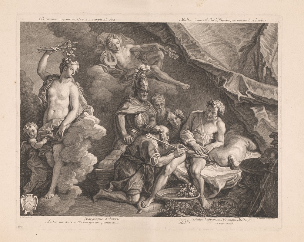 Venus helps heal Aeneas by Шарль-Луи Симонно — digital art print download