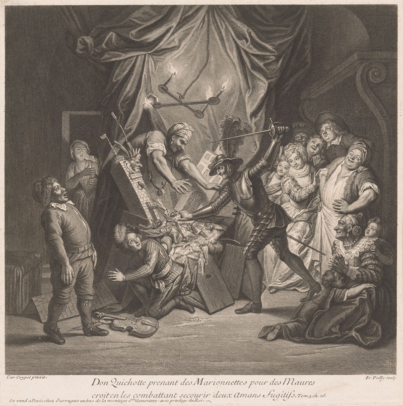 Don Quixote destroys a puppet theater — Francois de Poilly