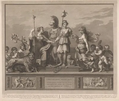 Allegory of the French Constitution by Жак Луи Копия, 1792-1799 — digital art print download
