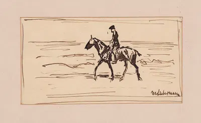 Federzeichnung; Reiter am Strand by Max Liebermann, 1900 — digital art print download