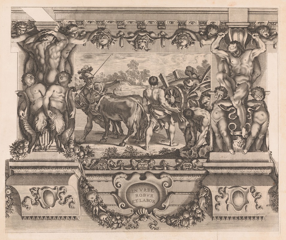 Romulus marks the perimeter of Rome by Жан Буланже, 1659 — digital art print download