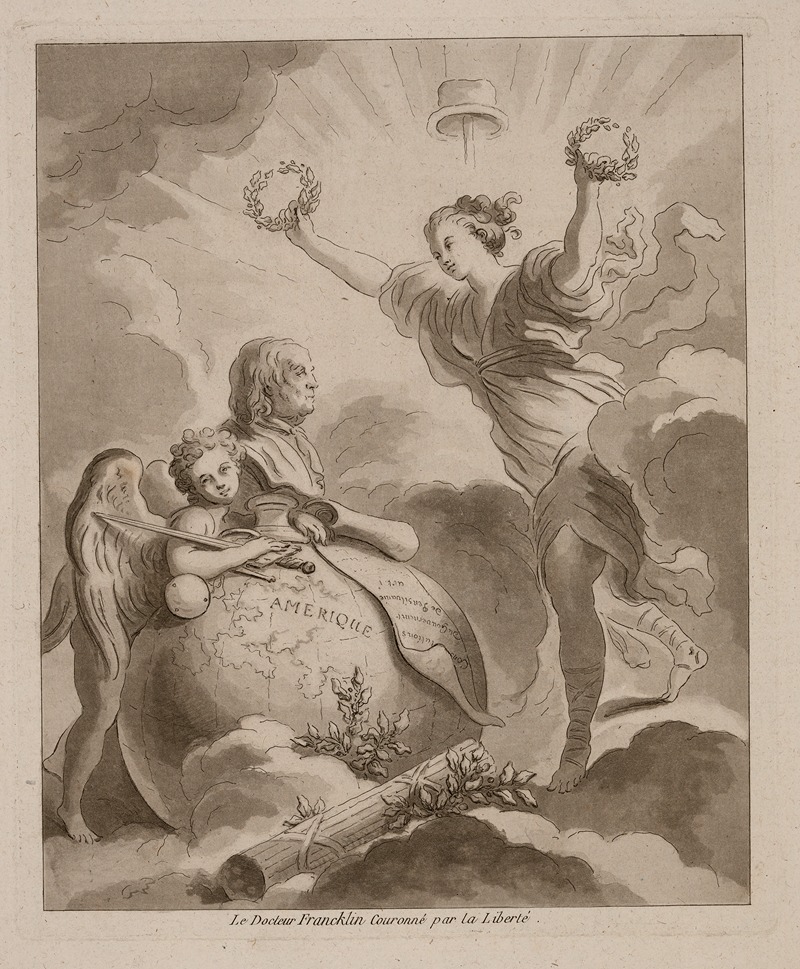 Doctor Franklin, crowned by Liberty — Jean-Honoré Fragonard