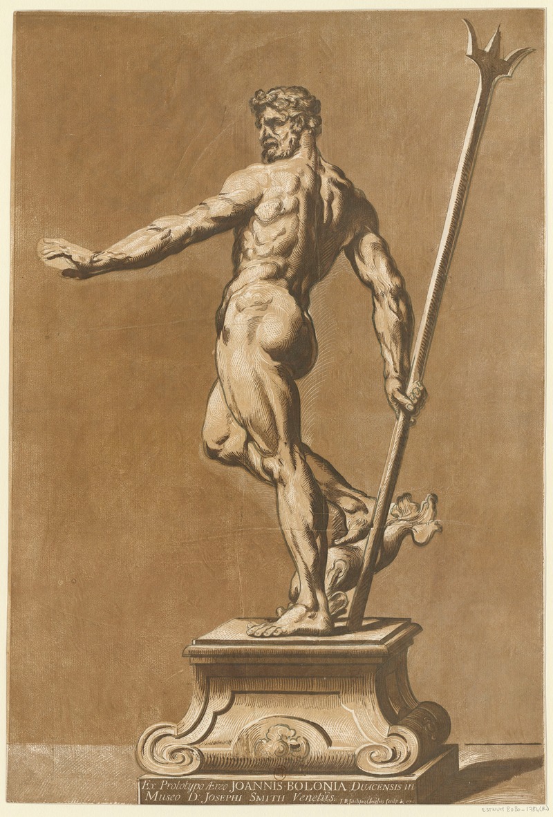 Statuette de Neptune by John Baptist Jackson, 1738 — digital art print download