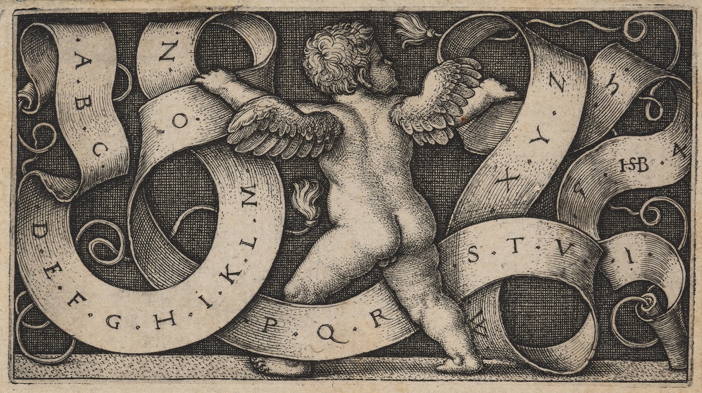 The genius with the alphabet by Себальд Бехам, 1542 — digital art print download