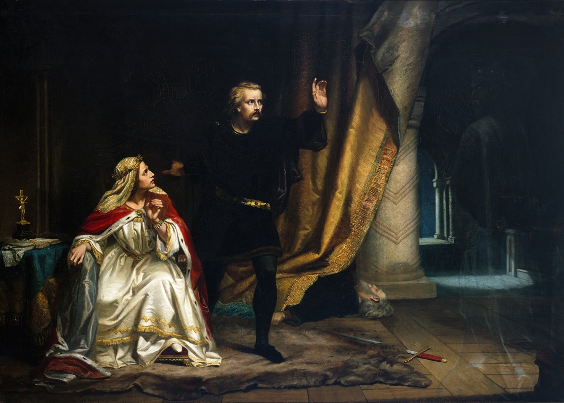 Hamlet in the Queen's chamber by William Salter Herrick, 1857 — digital art print download