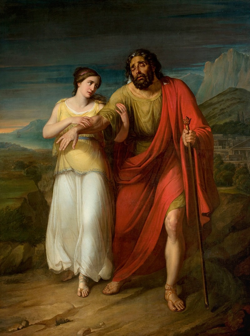 Oedipus and Antigone by Александр Кокуляр, 1825 — digital art print download