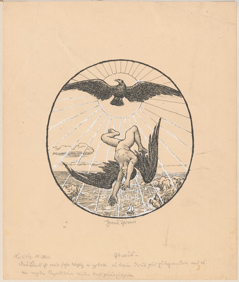 The Fall of Icarus by Ханс Тома, 1921 — digital art print download