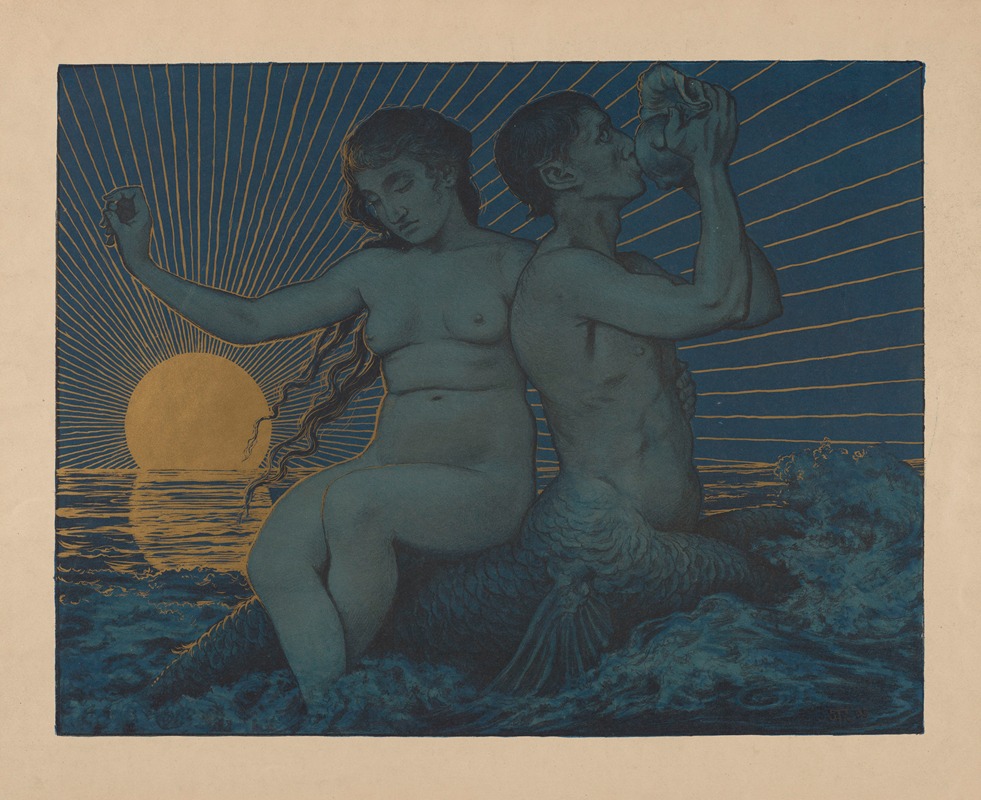 Triton and Nereid by Ханс Тома, 1895 — digital art print download