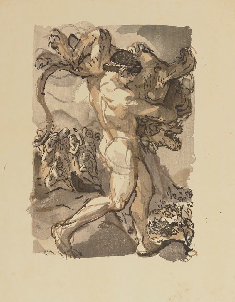 Héraclès et le lion de Némée by Жюль Шадель, 1935 — digital art print download