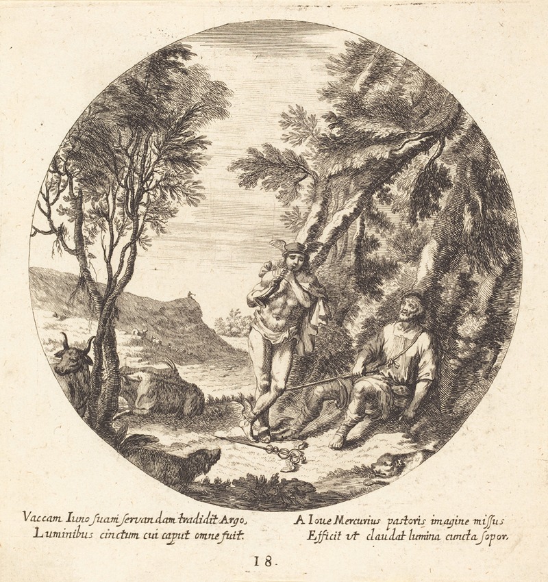 Mercury Lulling Argos to Sleep by Георг Андреас Вольфганг Старший, 1665 — digital art print download
