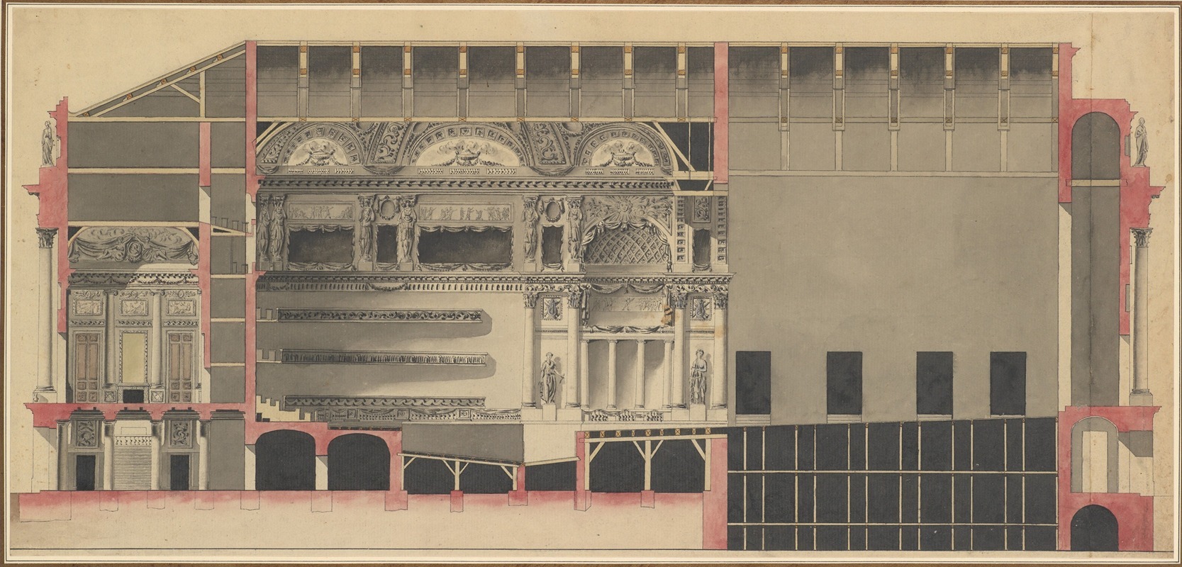 Longitudinal Section of a Theatre — Nicolas Marie Potain