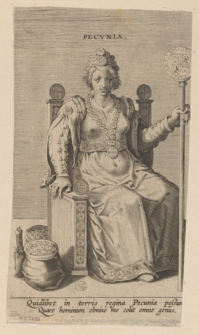 Pecunia by Philip Galle, 1585-1590 — digital art print download
