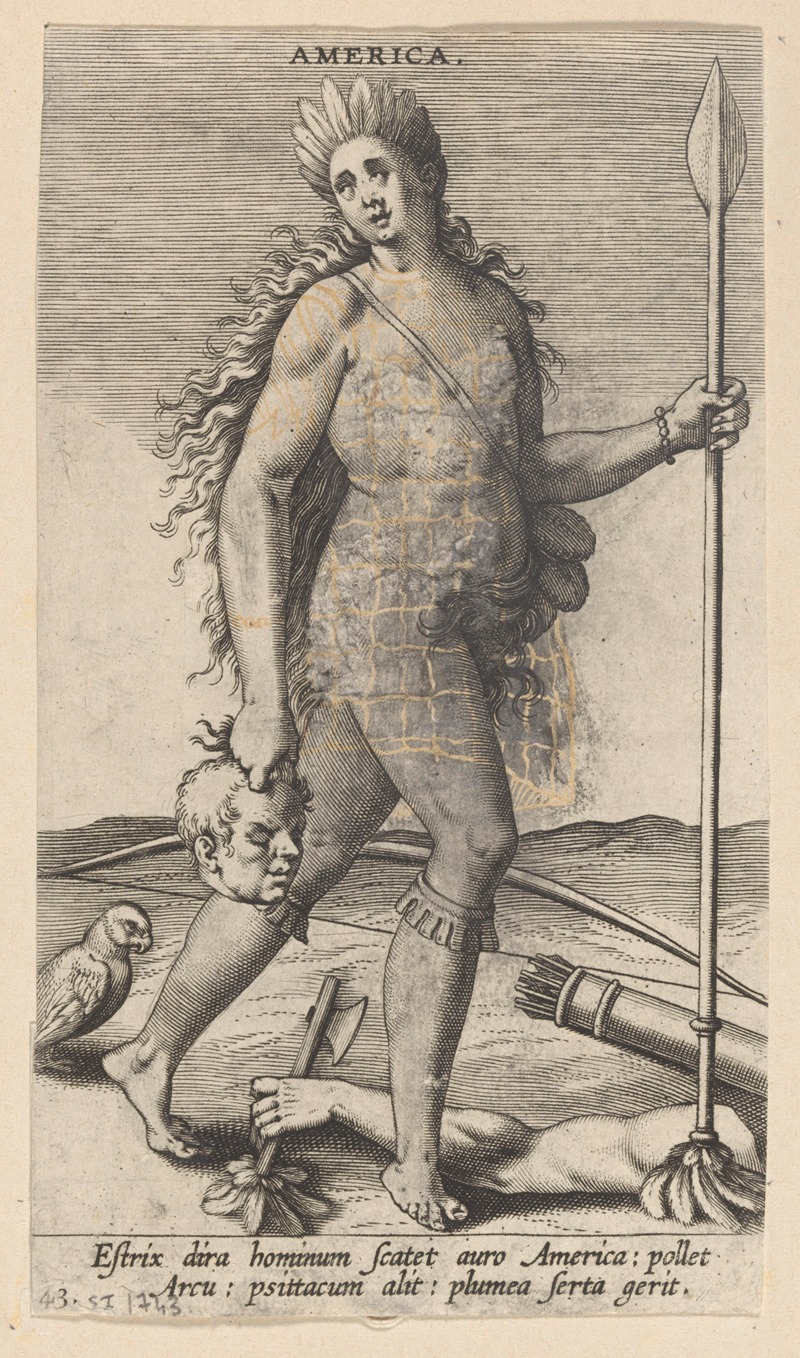 America by Philip Galle, 1585-1590 — digital art print download