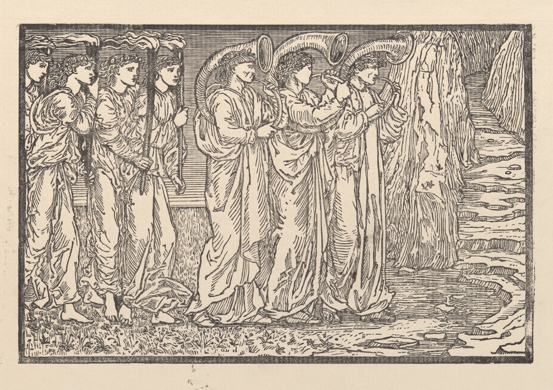 Procession to the rock I by Сэр Эдвард Коли Берн-Джонс, 1865 — digital art print download