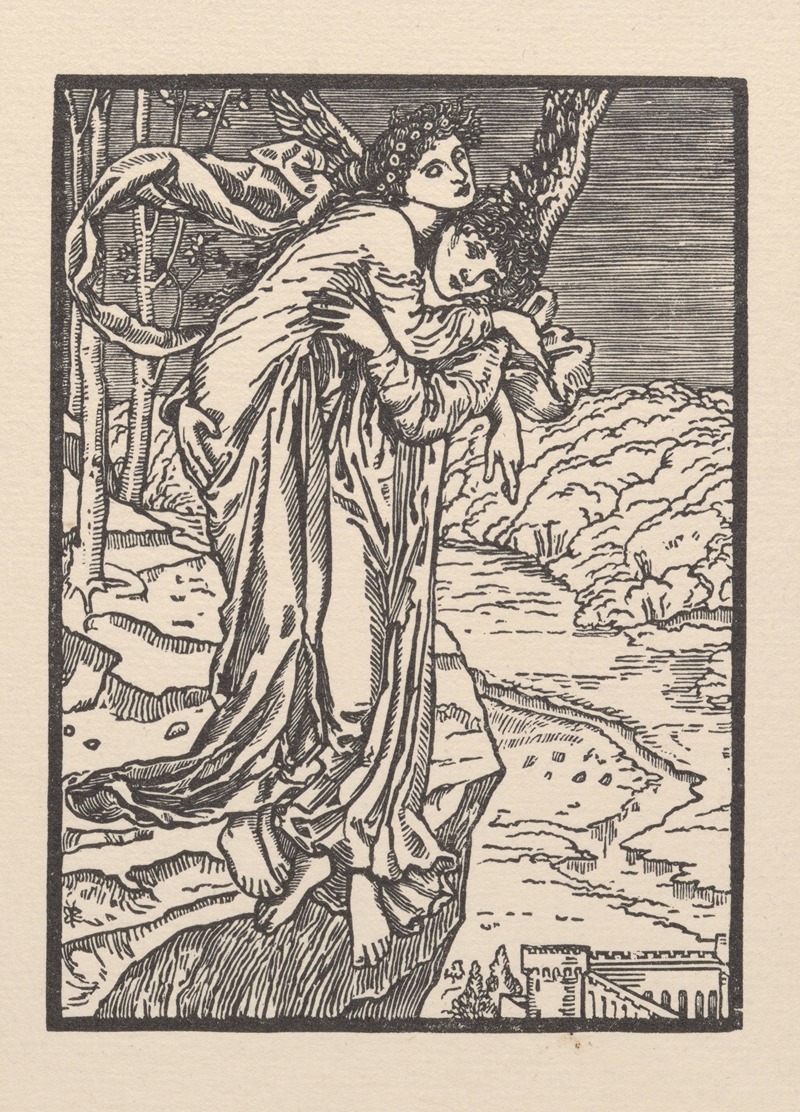 Zephyrus bearing off Psyche by Сэр Эдвард Коли Берн-Джонс, 1865 — digital art print download