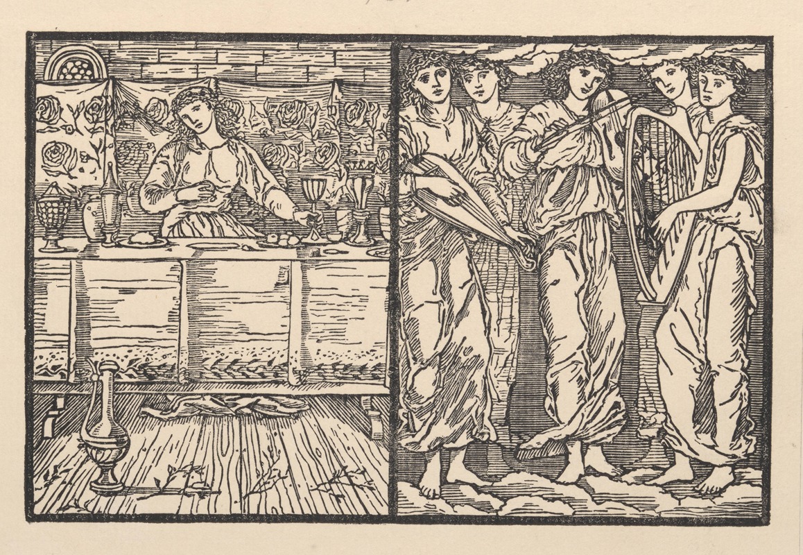 Psyche at the feast; The invisible musicians — Sir Edward Coley Burne-Jones