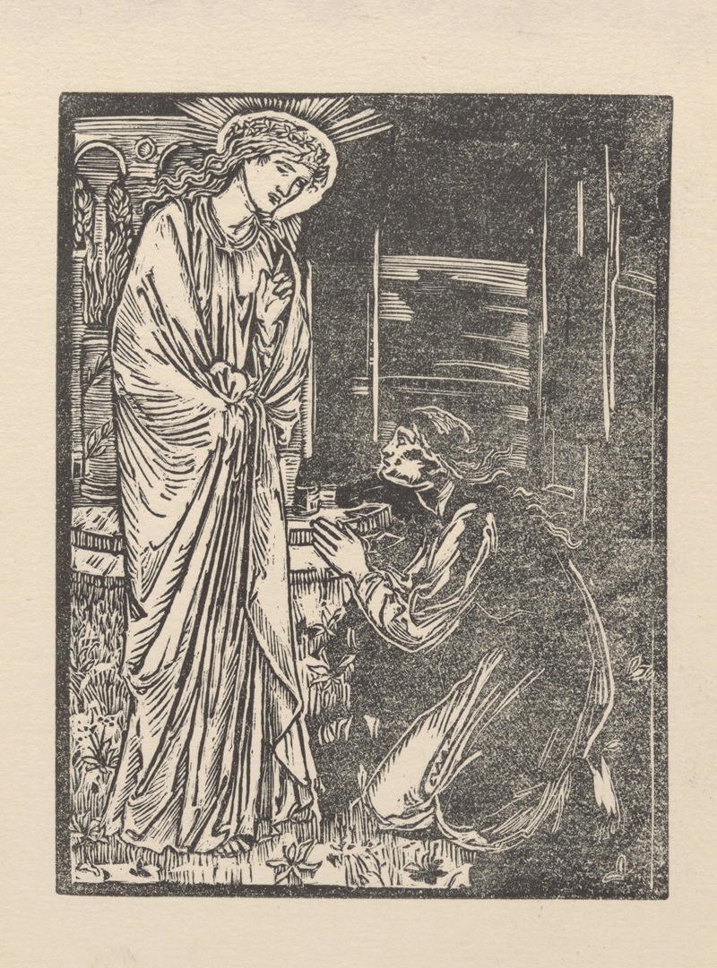 Psyche praying to Juno by Сэр Эдвард Коли Берн-Джонс, 1865 — digital art print download