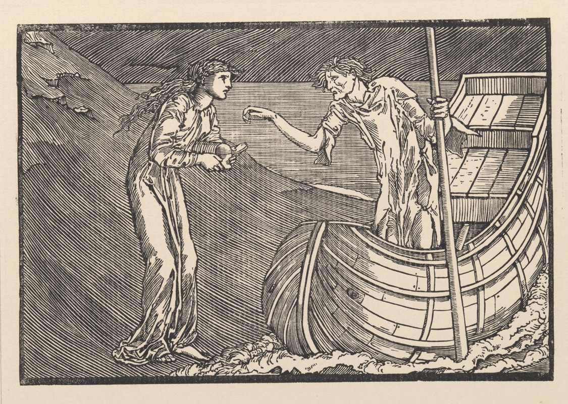 Psyche asks aid of Charon by Сэр Эдвард Коли Берн-Джонс, 1865 — digital art print download