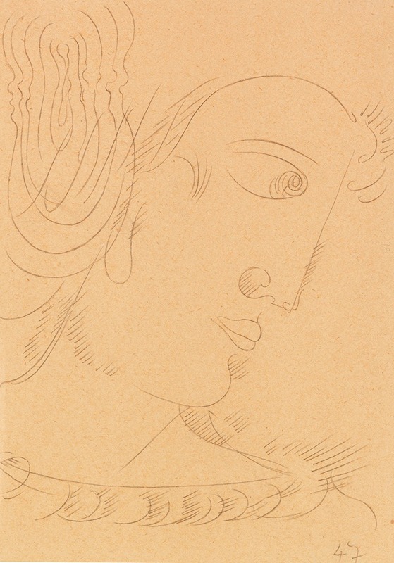 Geneigter Kopf nach rechts by Оскар Шлеммер, 1932 — digital art print download