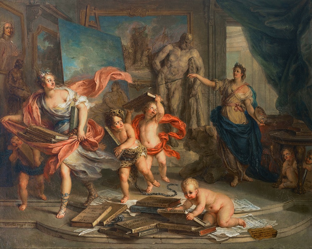 Thalia chased by Painting by Шарль-Антуан Койпель, 1732 — digital art print download