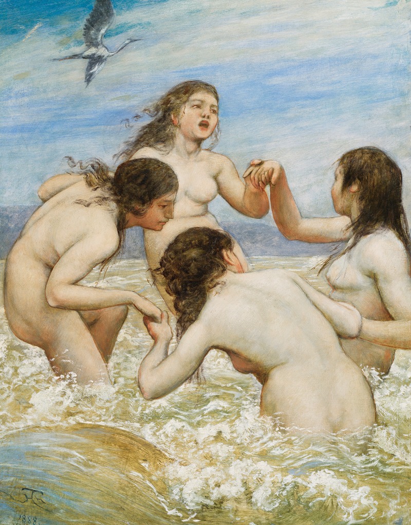 Tanz in den Wellen by Ханс Тома, 1888 — digital art print download