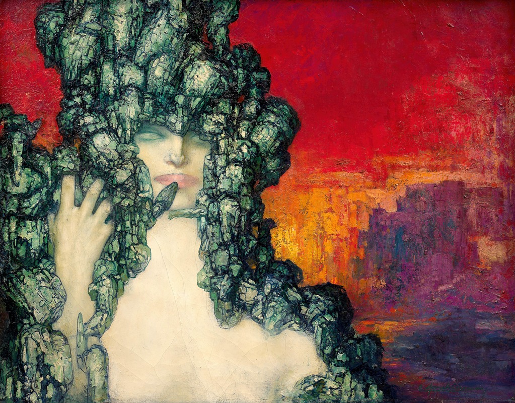 The woman with snakes — Pierre Amédée Marcel-Beronneau