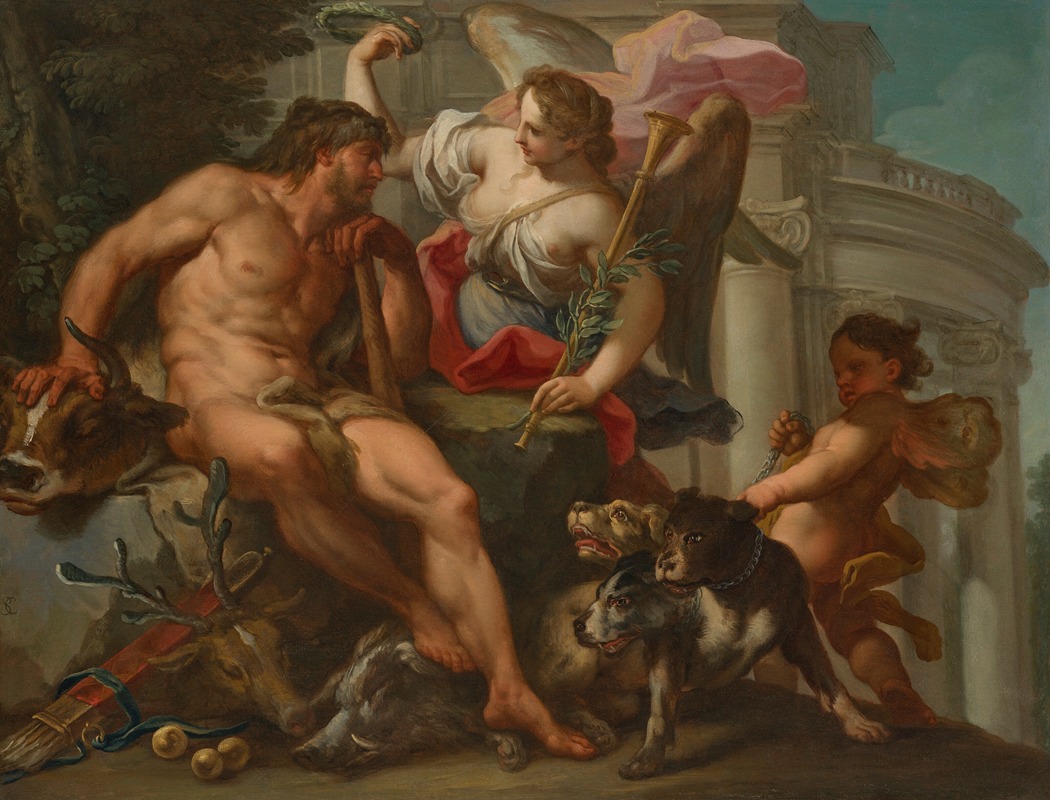 Hercules Crowned by Fame by Себастьяно Конка — digital art print download