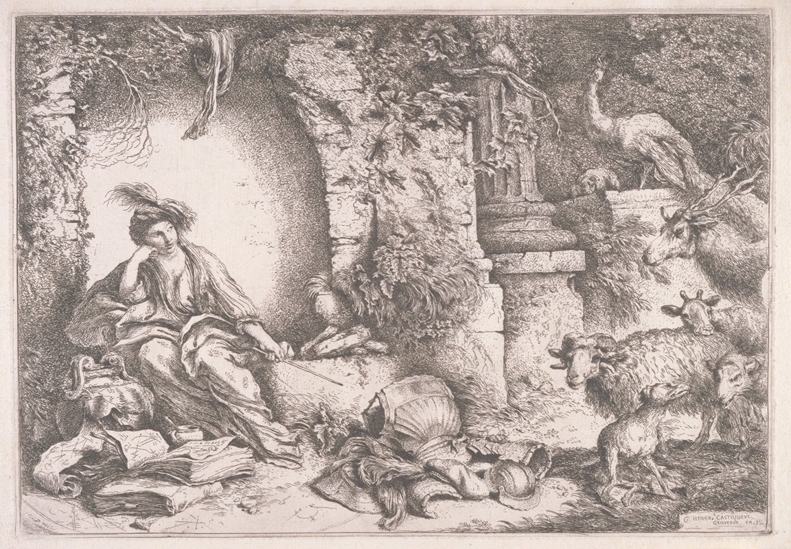 Circe Changing Ulysses' Men to Beasts by Джованни Бенедетто Кастильоне — digital art print download
