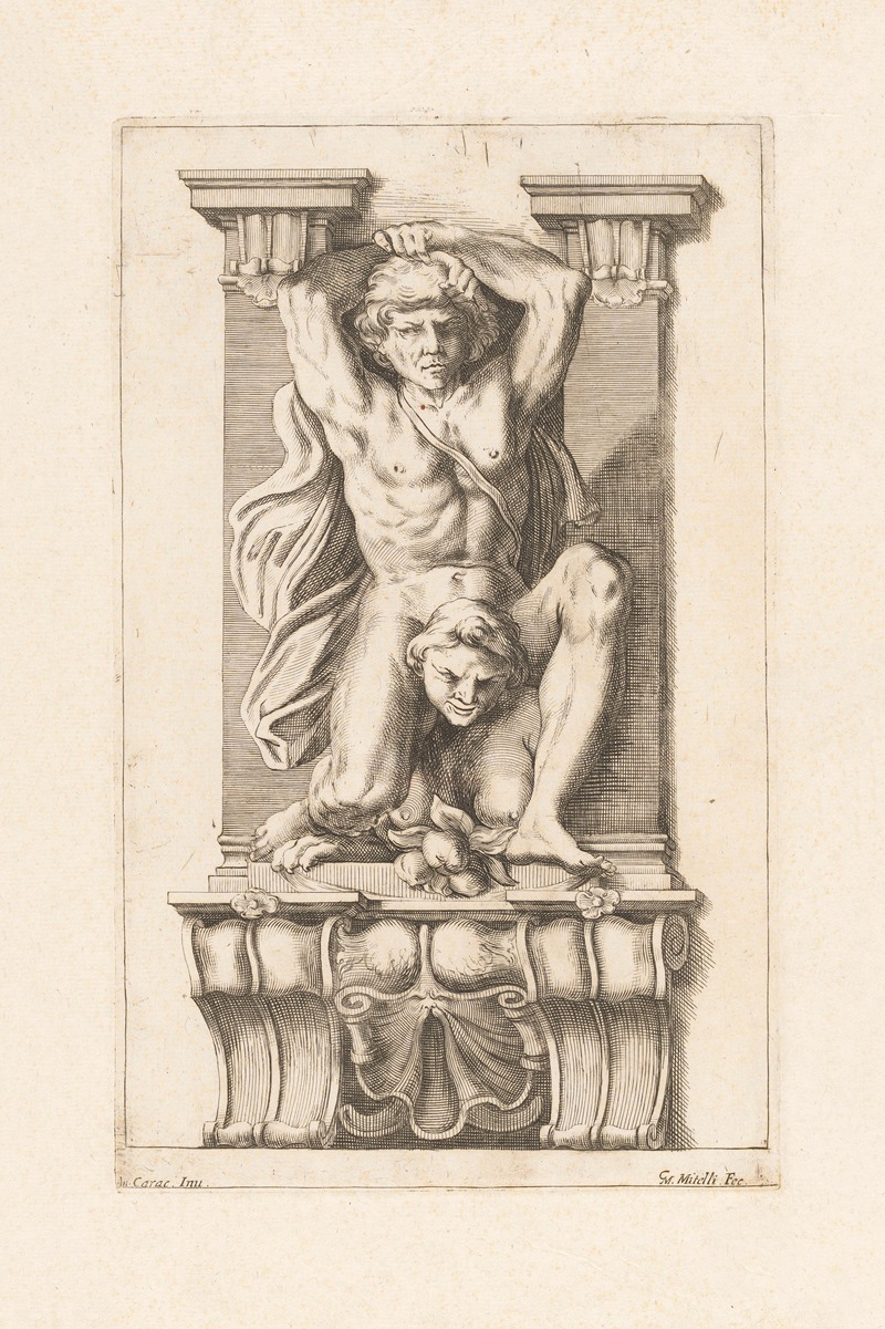 Man subdues a harpy by Джузеппе Мария Мителли, 1663 — digital art print download
