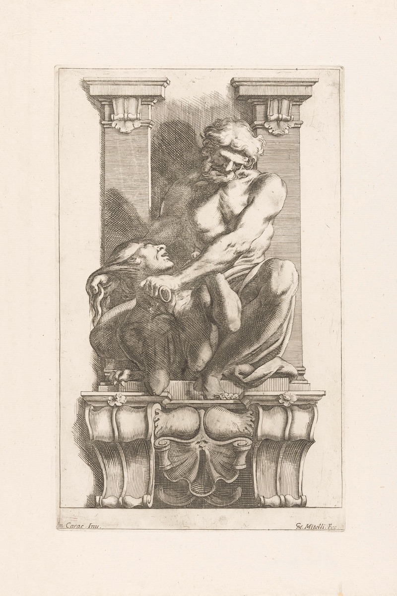 Man subdues a harpy by Джузеппе Мария Мителли, 1663 — digital art print download