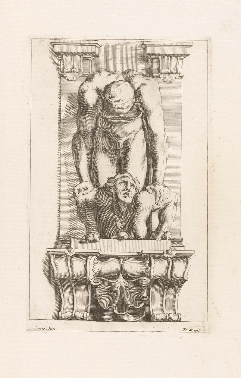 Man subdues a harpy by Джузеппе Мария Мителли, 1663 — digital art print download