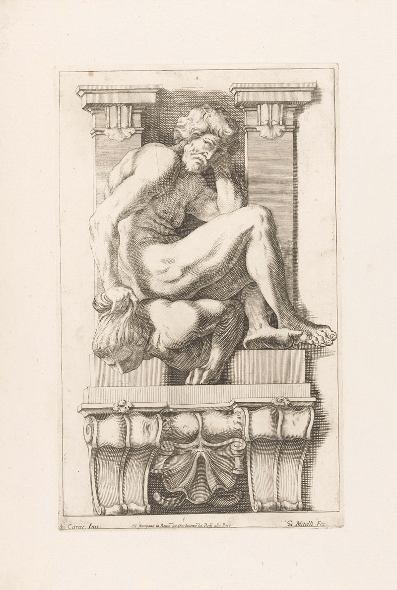 Man subdues a harpy by Джузеппе Мария Мителли, 1663 — digital art print download
