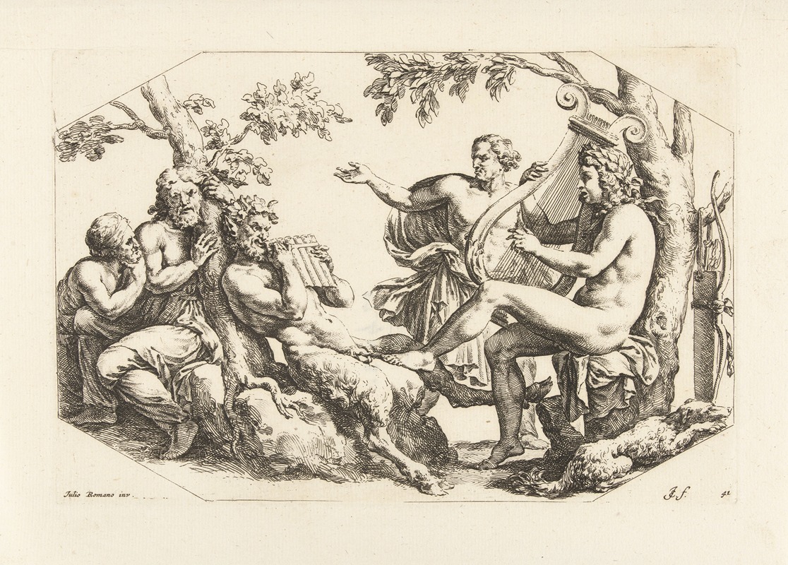 Music Contest Between Apollo and Pan by Ян де Биссхоп, 1666-1671 — digital art print download
