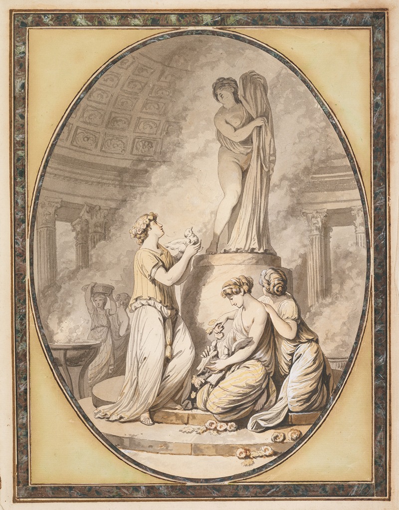 An Offering to Venus by Jean-Jacques Francois Le Barbier the elder, c. 1780 — digital art print download