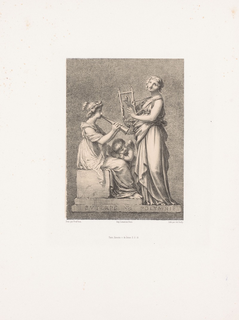 Euterpe and Polyhymnia by Жюльен Леопольд Бойи, 1851 — digital art print download