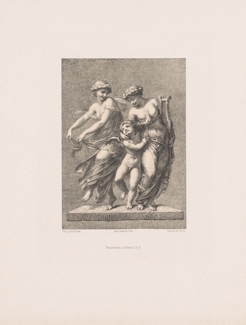 Terpsichore and Erato by Жюльен Леопольд Бойи, 1851 — digital art print download