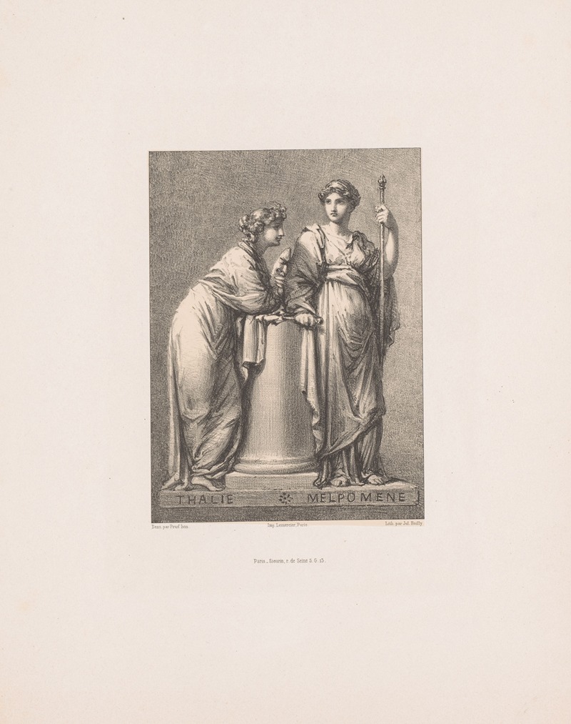 Thalia and Melpomene by Julien Léopold Boilly, 1851 — digital art print download