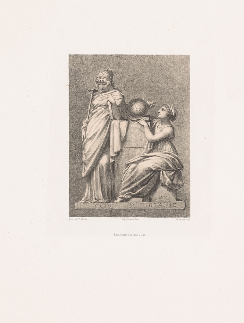Clio and Urania by Жюльен Леопольд Бойи, 1851 — digital art print download