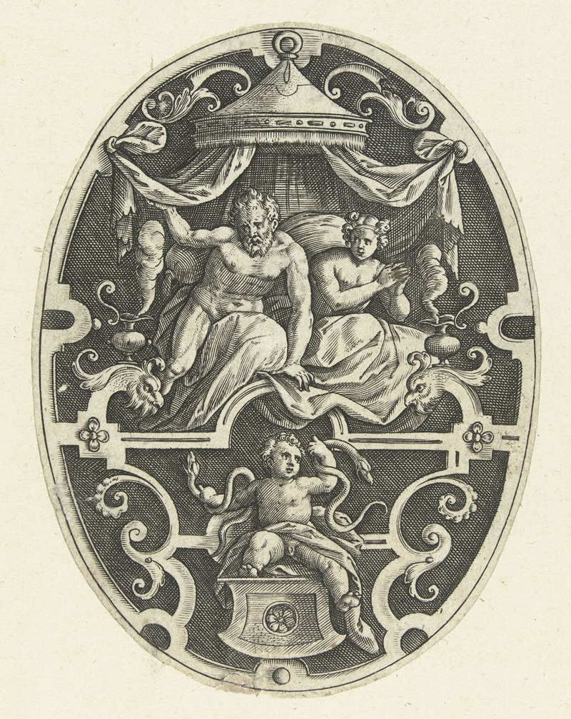 Hercules strangles the two snakes in his cradle — Gerard de Jode